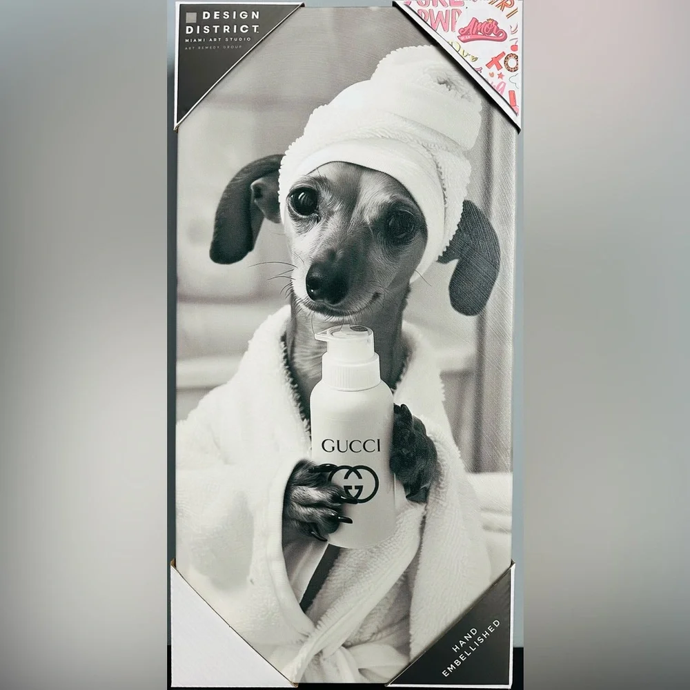 ✨NWT Luxury Inspired Dog Spa Canvas Wall Decor Art🐾💕